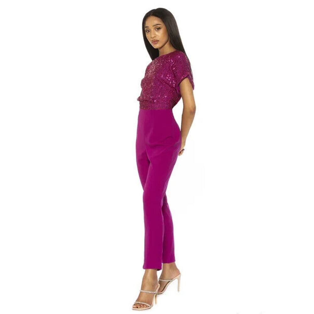 Alexia Admor NWOT Pink Sadie Sequin Top Jumpsuit Size M - Picture 7 of 7